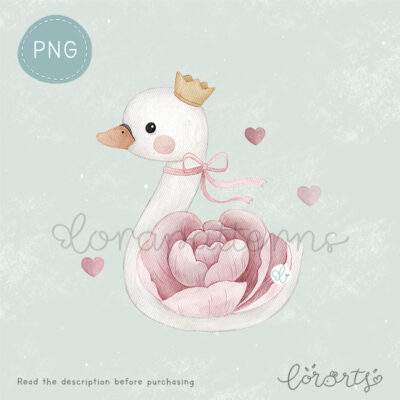 [Clipart PNG] Flower Swan