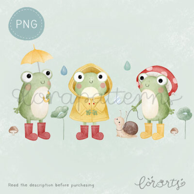 [Clipart PNG] Frog In Rainy Season