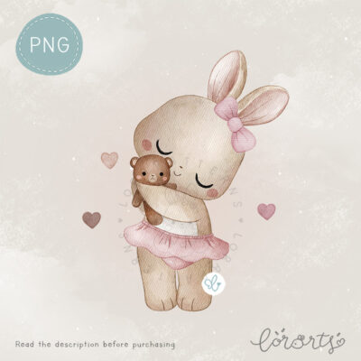 [Clipart PNG] Bunny and Teddy