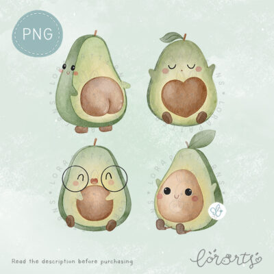 [Clipart PNG] Little Avocados