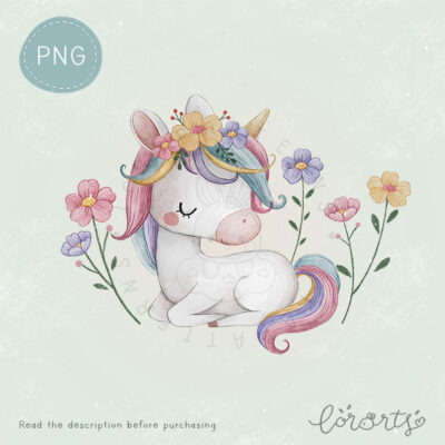 [Clipart PNG] Floral Unicorn