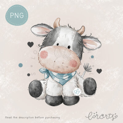 [Clipart PNG] Cute Little Cow