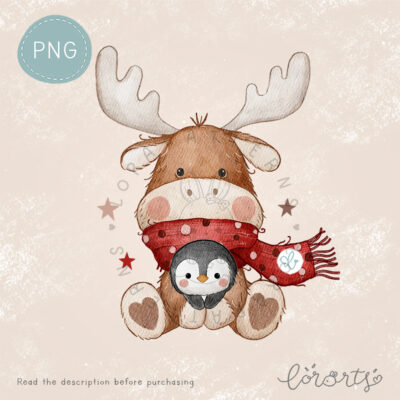 [Clipart PNG] Moose and Penguin