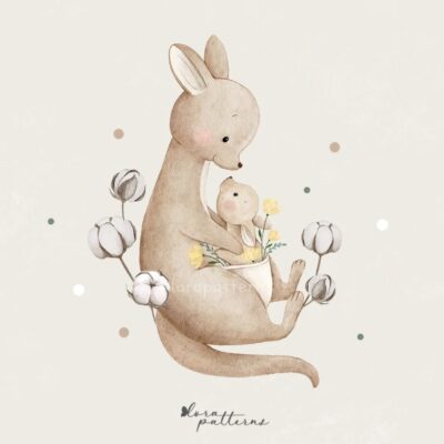 [Clipart PNG] Mommy and Baby Kangaroo